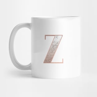 Monogram rose gold glitter marble Z Mug